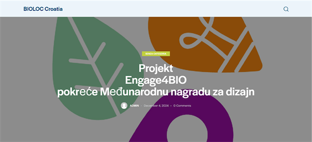 Projekt Engage4BIO pokreće Međunarodnu nagradu za dizajn